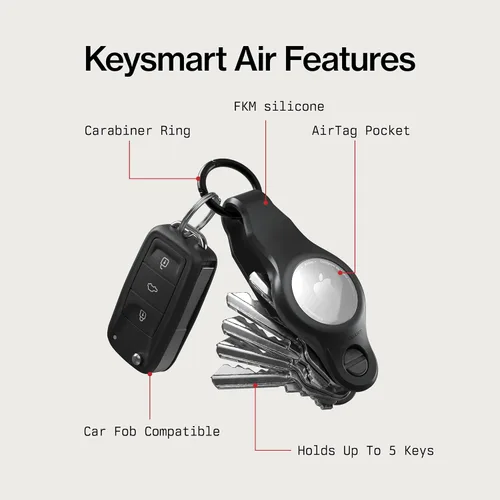 Vista 7 de KeySmart Air - Llavero para AirTag, compatible con Apple AirTag, llavero organizador de llaves, llavero