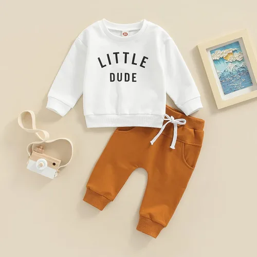 Vista 7 de Murnouche Conjunto de ropa de 2 piezas para bebé niño y niño pequeño