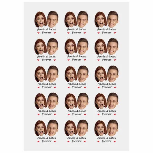 Vista 12 de YesCustom Tatuajes temporales personalizados con nombre, corazones de amor, tatuaje de cara falsa personalizada con foto para mujeres y hombres