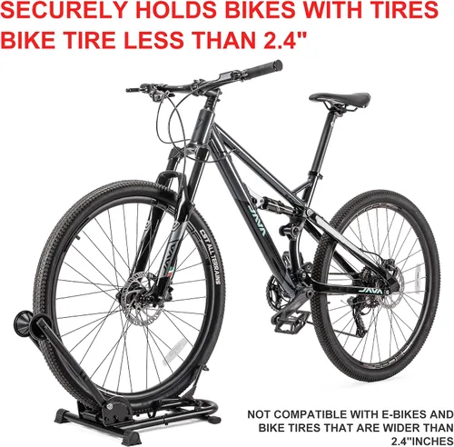 Vista 9 de Soporte de piso para bicicleta de interior, soporte para bicicleta para coche/hogar, almacenamiento de bicicletas, soporte de estacionamiento