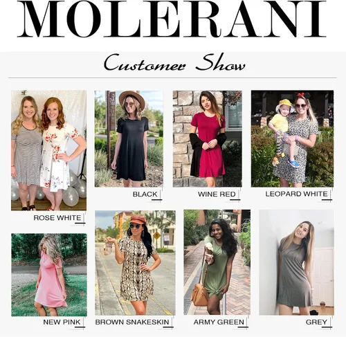 Vista 3 de MOLERANI Vestido suelto casual liso para mujer