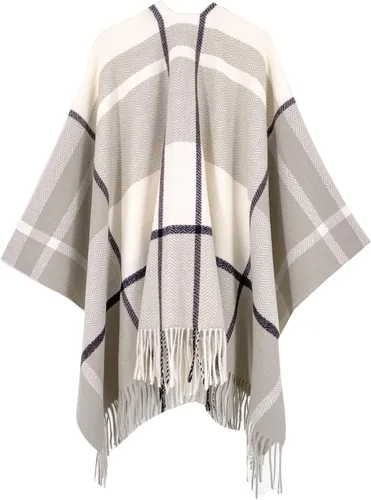 Vista 7 de Moss Rose Chal de viaje para mujer, capa tipo poncho de frente abierto para otoño e invierno