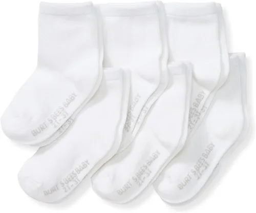 Vista 13 de Burt's Bees Baby Calcetines de tobillo para bebés niñas con agarres antideslizantes (paquete de 6)