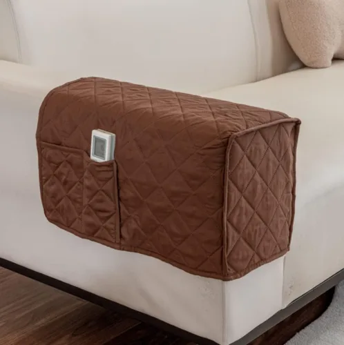 Vista 22 de Fundas antideslizantes para reposabrazos con 2 bolsillos para sofá, sillón, organizador para control remoto, teléfono, protector de brazos