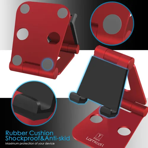 Vista 4 de Soporte multi-ángulo portátil para Nintendo Switch Tablet y Smartphone Rojo
