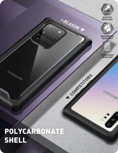 Vista 4 de i-Blason Ares Series - Carcasa protectora resistente y transparente para Galaxy S20 Ultra (2020) de 6.9 pulgadas, color negro