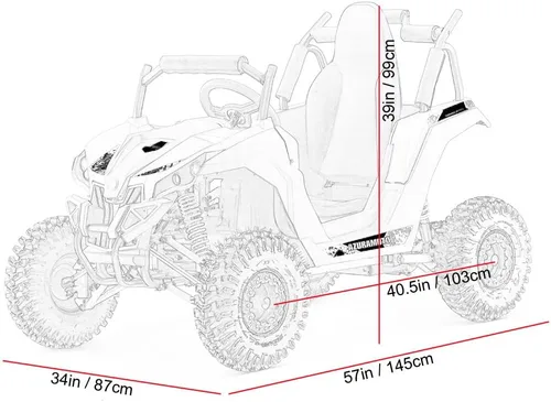 Vista 6 de MotoTec Raider Kids UTV 48v 1200w suspensión completa azul