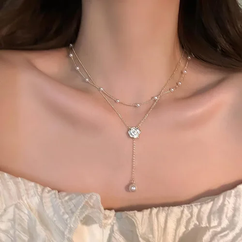 Vista 8 de Dcfywl731 Red Jewelry Sets for Women Rose Necklace Bracelet Earrings Rose Jewelry Red Jewelry Sets for Women