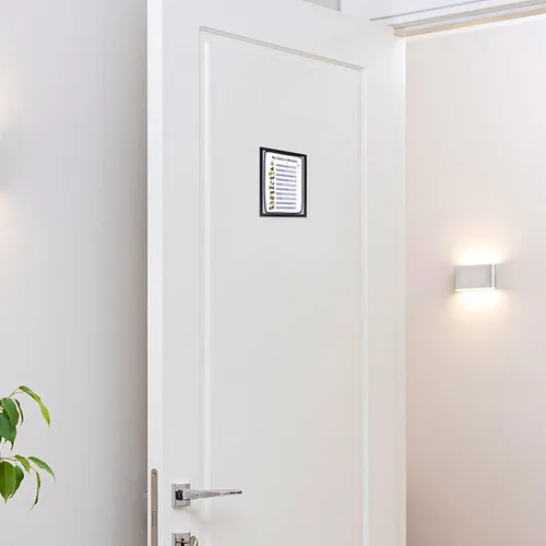 Vista 8 de CRUGLA Portarretratos magnéticos de 4 x 6 pulgadas para refrigerador, paquete de 12 unidades, hoja magnética modificada con parte trasera