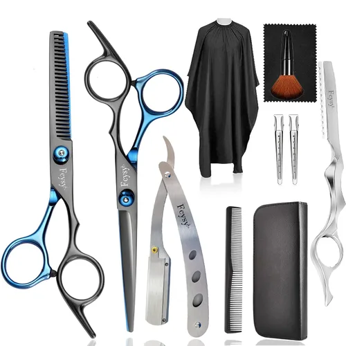 Vista 10 de Fcysy - Tijeras de corte de pelo, juego de tijeras de peluquería profesional, tijeras de peluquería, tijeras de mezcla, accesorios de peluquería