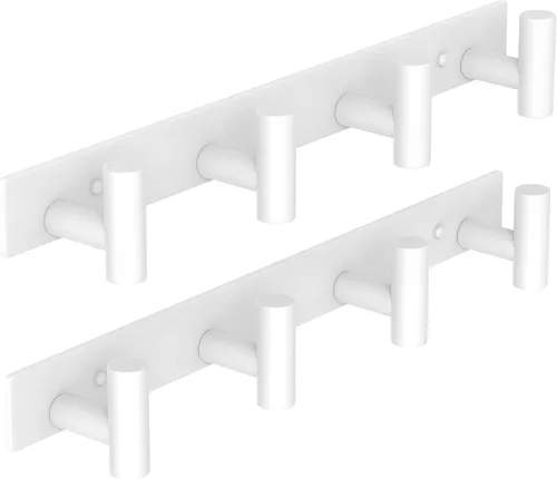 Vista 19 de VAEHOLD Perchero resistente de pared para colgar abrigos, ropa, batas, toallas y sombreros, con 3 ganchos, color negro