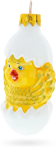 Vista 2 de Adorno navideño de pollito en huevo