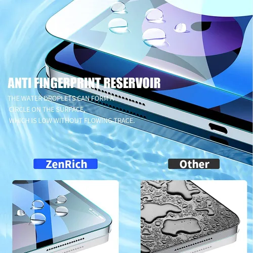 Vista 7 de ZenRich [Paquete de 2] Protector de pantalla anti luz azul para iPad Air de 5ª/4ª generación de 10.9 pulgadas, vidrio templado de dureza 9H