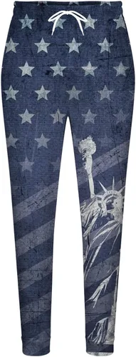 Vista 4 de Going Out Trousers for Mens USA Flag Pattern Pants Cinch Bottom Trendy Sweatpants Stars Stripes Printting Pants