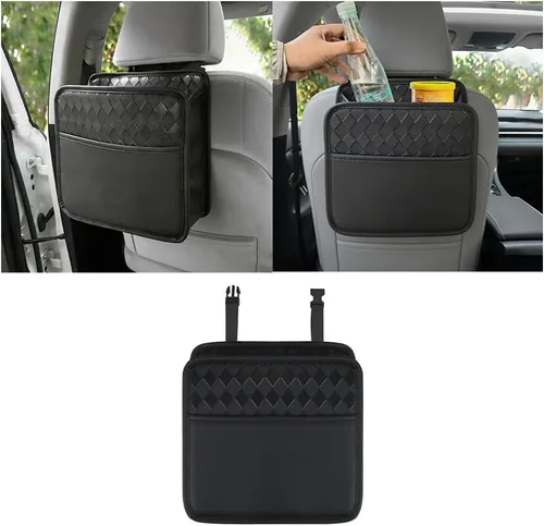 Vista 8 de Mandark Organizador de respaldo de asiento de automóvil, cuero PU, bolsillo de almacenamiento colgante para asiento trasero del vehículo, accesorios
