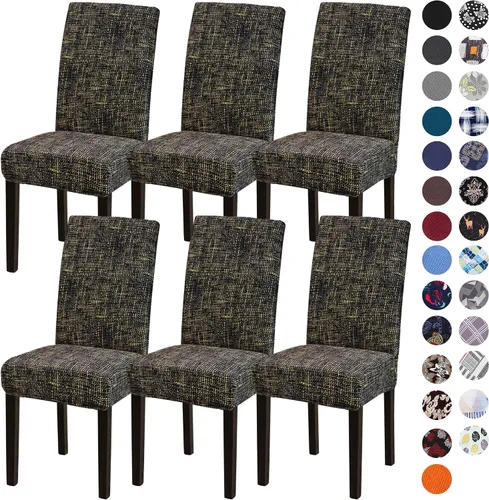 Vista 71 de Sufdari Juego de 2 fundas para sillas de comedor, fundas para sillas de cocina, fundas para sillas Parsons, protectores de sillas de elastano