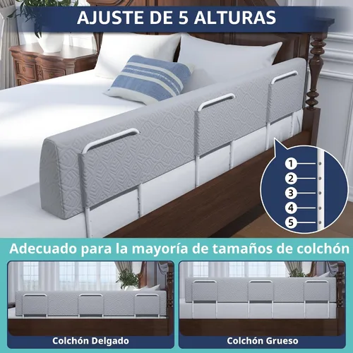 Vista 2 de FigTime Protector de cama para niños pequeños, riel de cama de espuma para niños pequeños, protector de riel de cama para niños pequeños, riel