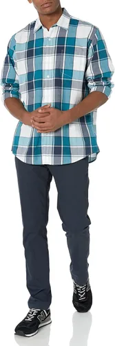 Vista 5 de Tienda Essentials - Camisa de popelina para hombre, informal, de manga larga, de corte regular