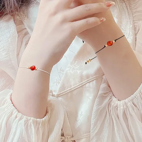 Vista 5 de Pulsera de cornalina cruda, pulsera ajustable, cristal, pulsera ajustable de oro