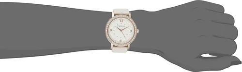 Vista 2 de Stuhrling Original Reloj de cuarzo con correa de cuero blanco 786.03 para mujer, BlancoPlata