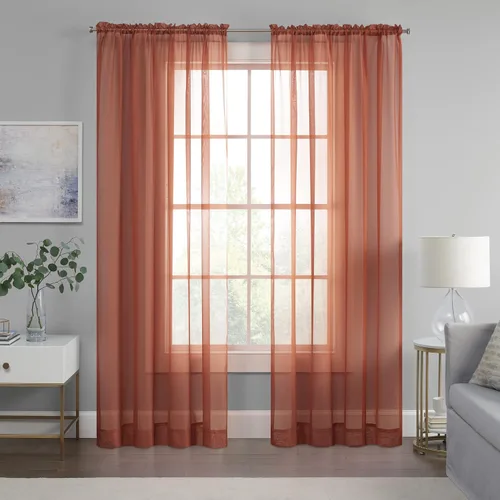 Vista 8 de Eclipse Livia - Cortina transparente con bolsillo para barra, 59 x 63 pulgadas, color negro