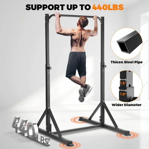 Vista 5 de Pull Up Station, Power Tower Adjustable Pullup Bar Free Standing, Heavy Duty Multifunction Strength Training Pull Up Bar, Gym Workout Fitness