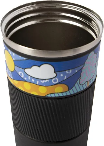 Vista 4 de Any Morning Vaso de café de acero inoxidable, 16 oz, negro
