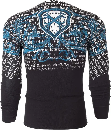 Vista 3 de Xtreme Couture by Affliction - Camisa térmica para hombre, color negro, Negro