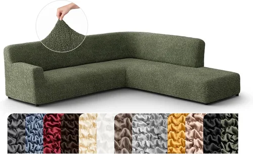 Vista 13 de PAULATO BY GA.I.CO. Funda de sofá modular, funda para sofá chaise longue en forma de L, fundas lavables para sofá esquinero, funda elástica de Gris