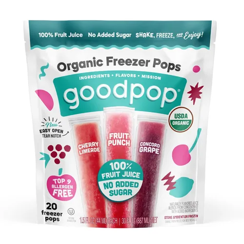 Vista 4 de GoodPop Paletas congeladoras orgánicas – 100% jugo, sin azúcar añadida – 20 unidades – 2