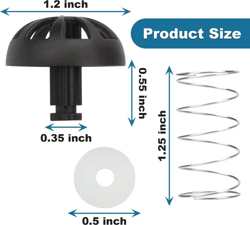 Vista 2 de Showingo Kit de tapón de repuesto para máquina de café con resorte inferior compatible con Mr. Coffee 112435-000-000 185774-000-000 Hamilton