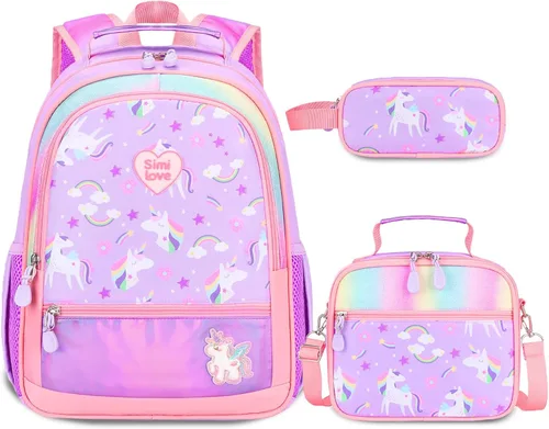 Vista 11 de Juego de mochila de 3 piezas, Arco rojo negro, Escuela