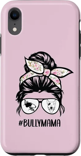 Vista 9 de iPhone 12 mini English Bull Terrier mamá desordenado moño pelo gafas Bully mama caso