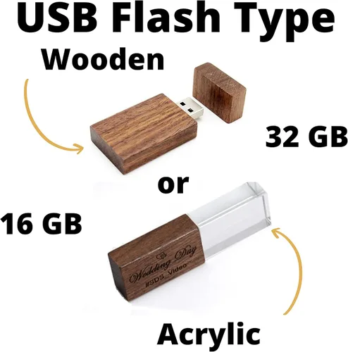 Vista 3 de Caja de fotos personalizada de madera USB Flash Drive con tapa deslizante, caja de fotos de boda personalizada, caja de almacenamiento de madera