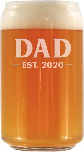 Vista 18 de Dad Est 20XX - Vaso de cerveza para padres primerizos, regalo personalizado de 16 onzas