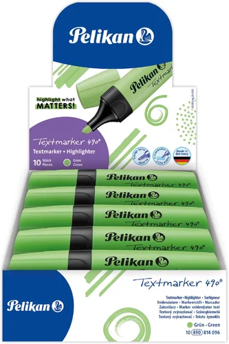 Vista 2 de Pelikan Resaltadores 490, verde, paquete de 10 en caja