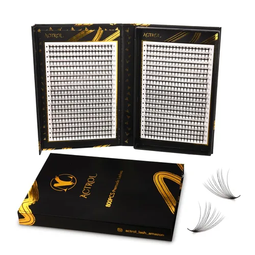 Vista 33 de ACTROL Pestañas de anime con forma de pluma, extensiones de racimo de pestañas naturales de manga individual