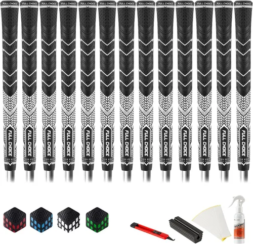 Vista 14 de Golf Grips, 13-Pack High-Traction Rubber Club Grips with Low-Taper Design and Micro-Texture, Standard, Midsize or Jumbo, Tape Set or Complete Azul