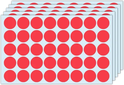 Vista 14 de 1000 unidades, 1 pulgada – calcomanías de punto azul, etiquetas adhesivas de puntos circulares redondos