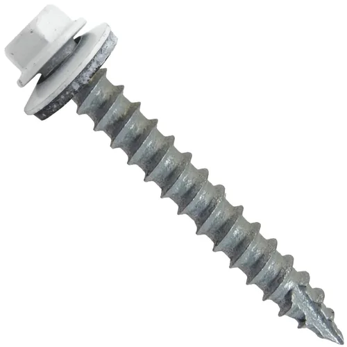 Vista 195 de TORNILLOS PARA TECHOS DE METAL #14: (250) Tornillos x 1" ABC GRIS Tornillo para techo de chapa metálica con cabeza hexagonal y arandela.