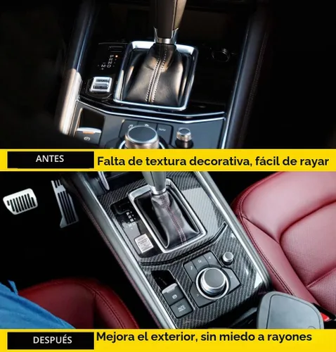 Vista 2 de Kadore Cubierta de panel de caja de cambios interior estilo fibra de carbono para Mazda CX-5 CX5 2017-2021 2022 2023 transmisión automática