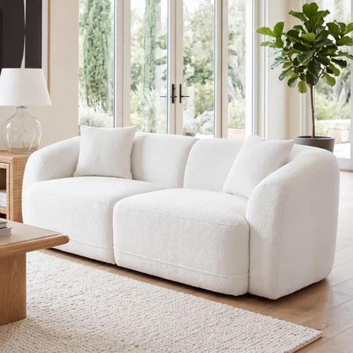 Vista 18 de Sofá modular de 3 plazas sin hueso de 112 pulgadas Blanco