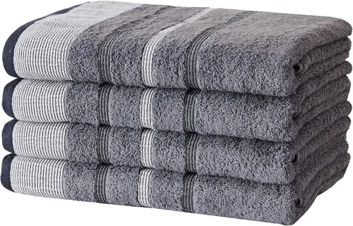 Vista 25 de Great Bay Home Juego de toallas de mano decorativas, juego de 4 toallas de mano de algodón de lujo de 26 x 16 pulgadas, lujosas, ultrasuaves