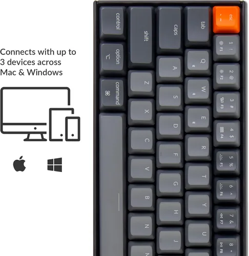 Vista 3 de Keychron K14 70% Layout 72 teclas Bluetooth inalámbricoUSB teclado mecánico para juegos para Mac con interruptor marrón Gateron G