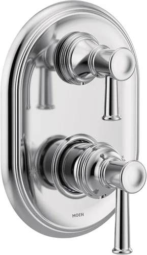 Vista 4 de Moen UT3322BN Belfield M-CORE Serie 3 - Moldura de ducha con 2 manijas con válvula de transferencia integrada, requiere válvula, níquel cepillado