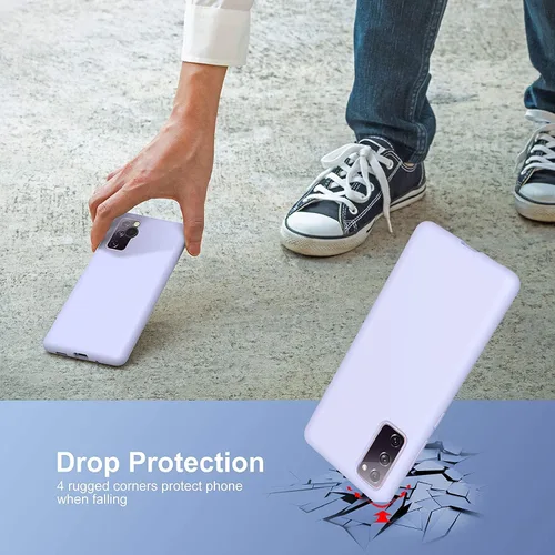 Vista 4 de ULAK Funda de silicona líquida para Galaxy S20 FE, 3 capas a prueba de golpes híbrida protección contra caídas funda protectora de goma compatible