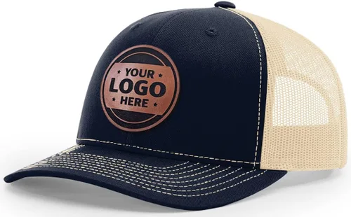 Vista 49 de Sombrero de parche de cuero de camionero personalizado grabado con láser