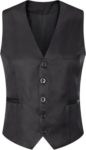 Vista 4 de AOYOG - Chaleco formal de negocios de hombres para traje o esmoquin