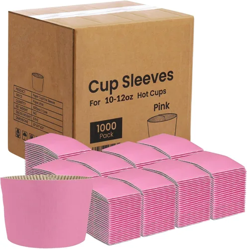 Vista 10 de FMP Brands Paquete de 1000 fundas para tazas de café de 8 onzas, fundas desechables para tazas calientes, fundas para tazas de café negras a granel