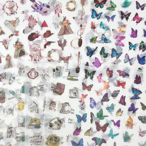 Vista 11 de allydrew Washi - Juego de calcomanías para álbumes de recortes, manualidades para papelería, diario, fabricación de tarjetas, (9 hojas), conejos